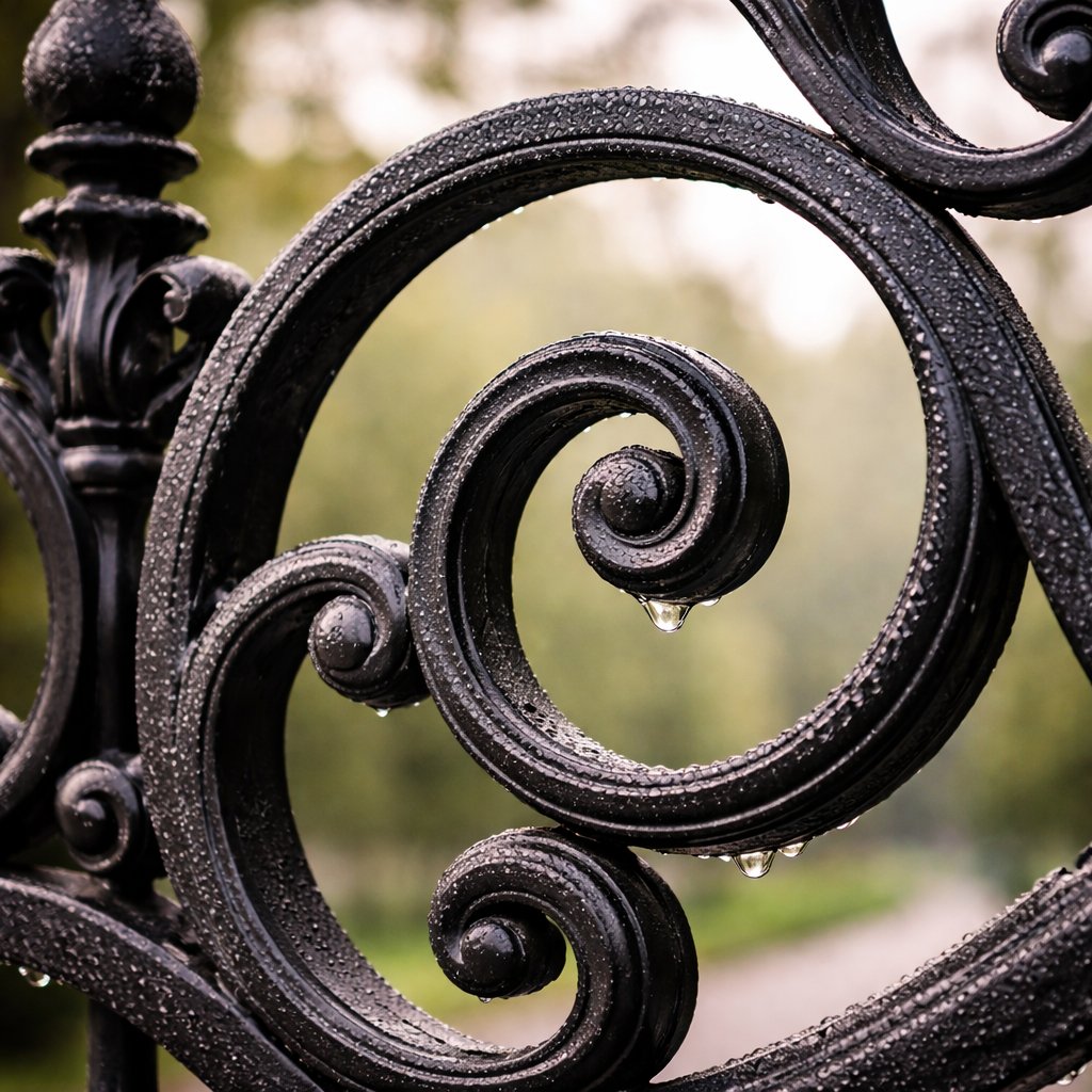 Iron scrollwork detail